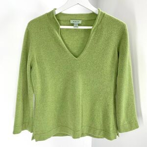 Geneva Light Green V-Neck Sweater
